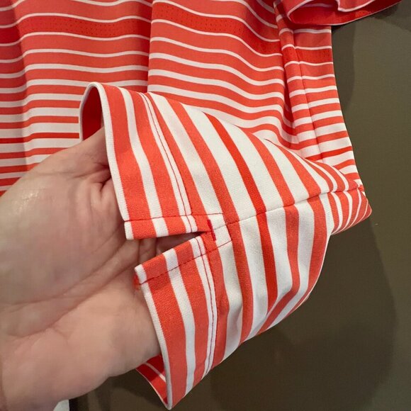Nike Golf Tour Performance Dri-fit Men's PoloShirt, Orange & White, Size Medium - Picture 3 of 8